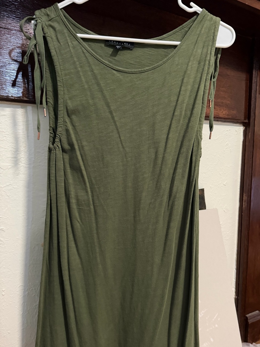 Sanctuary Olive Green Sleeveless Tie-Shoulder Tunic